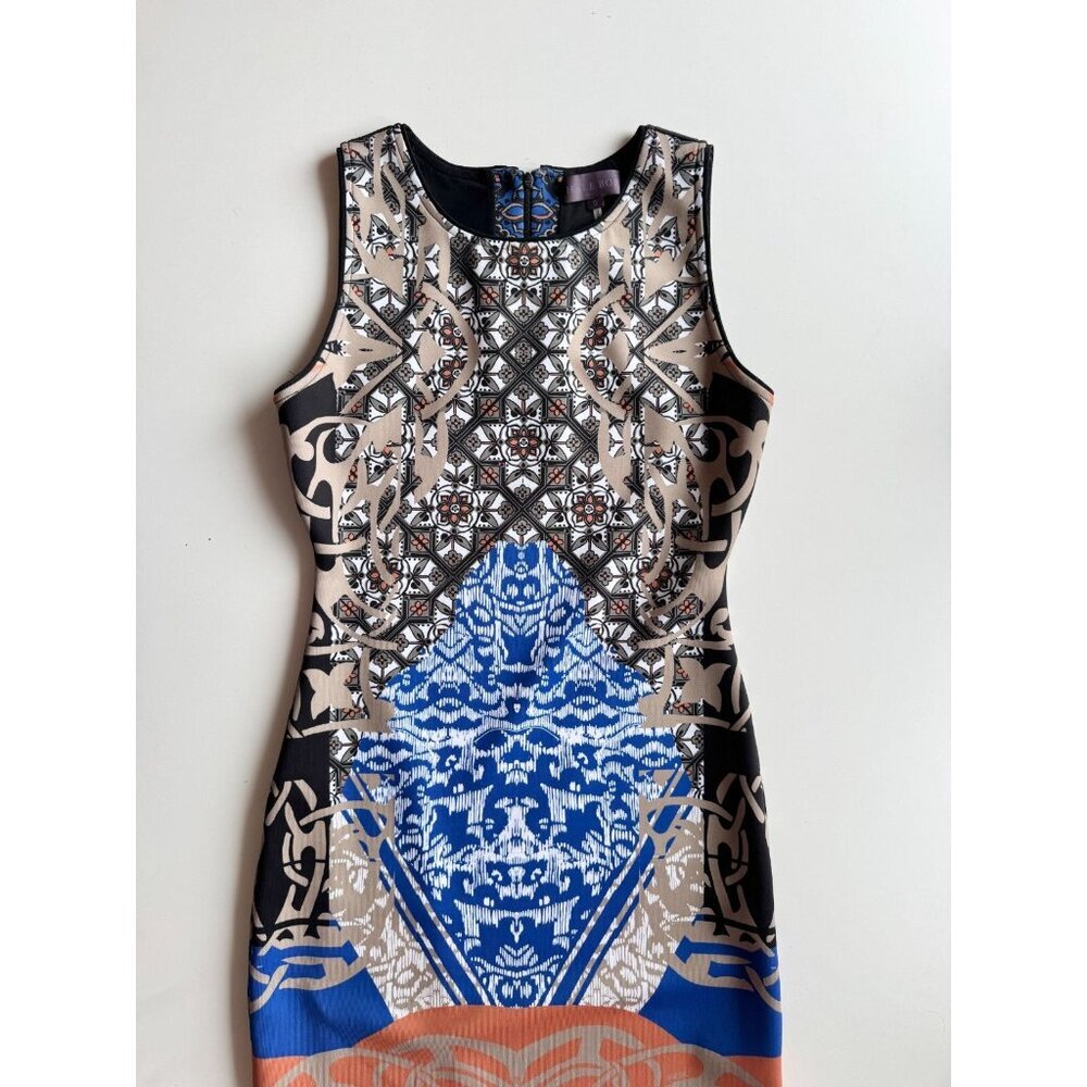 HALE BOB Kaleidoscope Printed Neoprene Sheath Dress, Size S - Picture 6 of 15